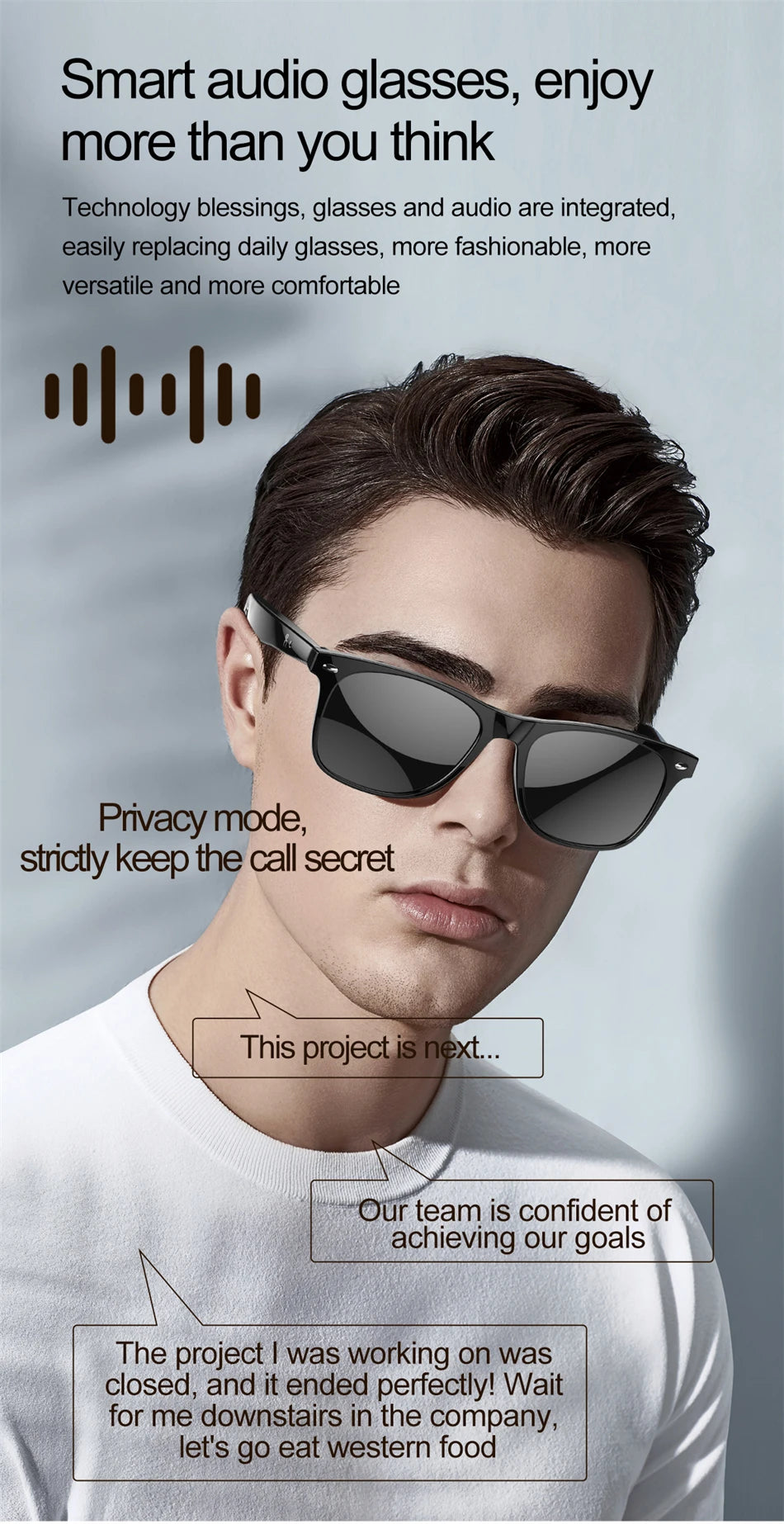 2025 AI Smart Glasses AI Intelnt Voice Video Real-Time Translation AI Conversation Q&A AI Intelnt Translation Women Men