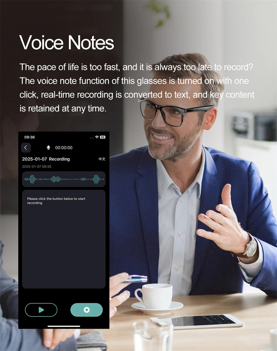 2025 AI Smart Glasses AI Intelnt Voice Video Real-Time Translation AI Conversation Q&A AI Intelnt Translation Women Men