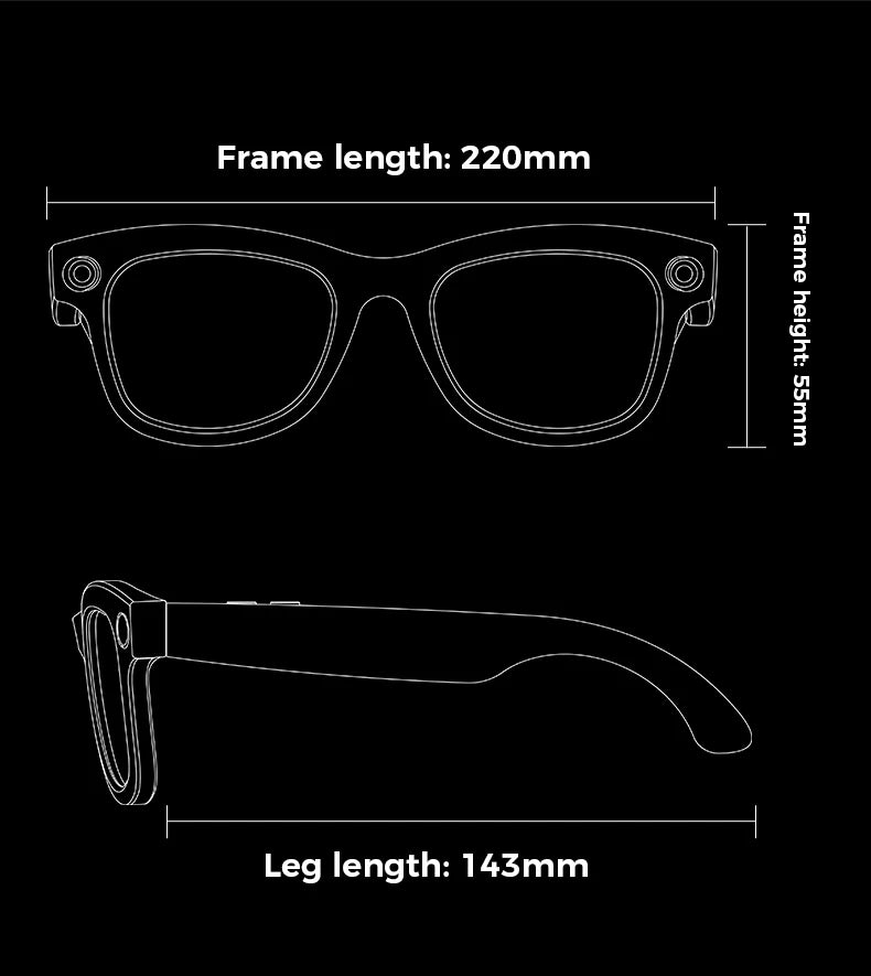 AI-Powered HD 1080P Smart Glasses with Polarized Lenses and Integrated Mini Camera for Sports and Surveillance Recording