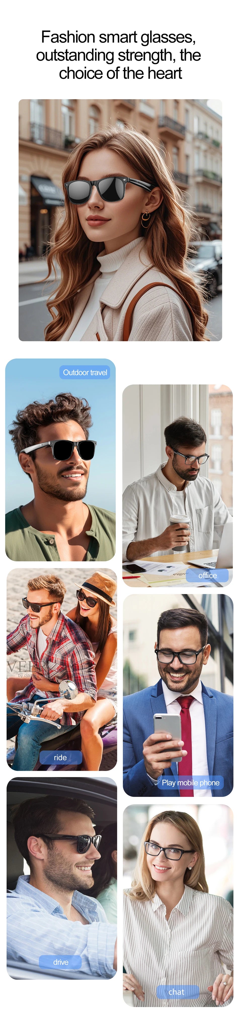 2025 AI Smart Glasses AI Intelnt Voice Video Real-Time Translation AI Conversation Q&A AI Intelnt Translation Women Men